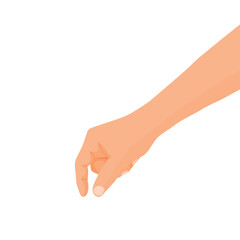 Hand picking up something from the ground or holding a thing gesture