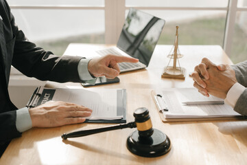 Legal advice concept: A lawyer or legal advisor is someone who listens and gives advice to business...