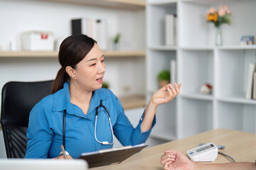 Doctor providing consultation and health advice in a medical office