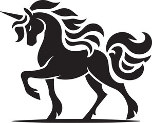 Unicorn horses black vector
