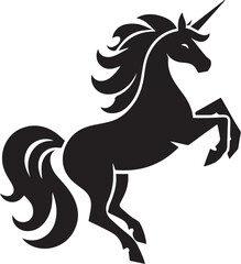 Unicorn horses black vector