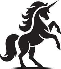 Unicorn horses black vector