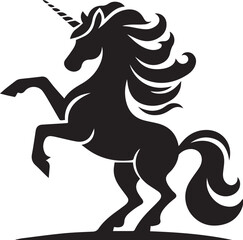 Unicorn horses black vector