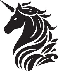 Unicorn horses black vector