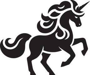 Unicorn horses black vector