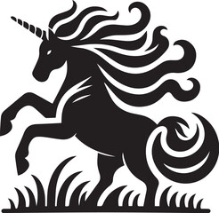 Unicorn horses black vector