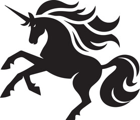 Unicorn horses black vector