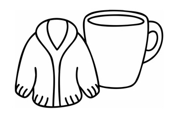Cozy sweater and warm beverage drink