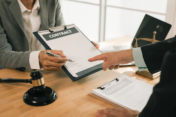 Legal advice concept: A lawyer or legal advisor is someone who listens and gives advice to business...