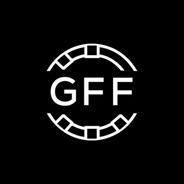 GFF Creative Letter mark Badge Logo Design, GFF Later Logo, Geometric Monogram Logo on Black Background, GFF  Later Logo, Contemporary Minimal Logo for Business Identity.
