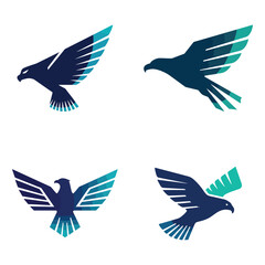 Naklejka premium Modern Hawk Logo – Abstract Gradient Falcon Icon Design