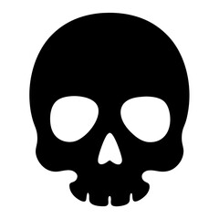 Striking Black Skull on White Background, a Symbol of Mortality