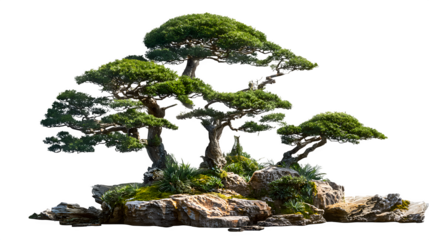 Bonsai Forest Composition, isolated on transparent background