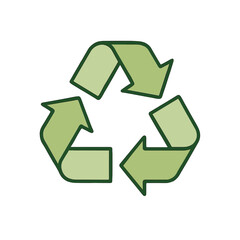 Recycling icon in green eco style
