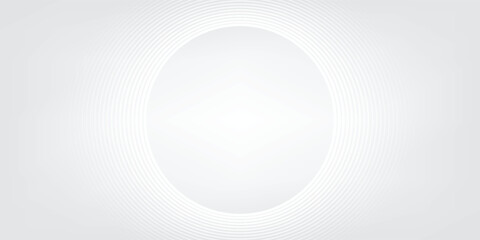 Abstract white glowing geometric lines on gray background. Modern shiny blue circle lines pattern. Futuristic technology concept. Suit for cover, poster,