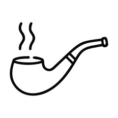 Smoking pipe vector silhouette line art style