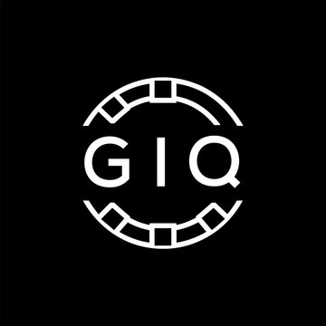 GIQ Creative Letter mark Badge Logo Design, GIQ Later Logo, Geometric Monogram Logo on Black Background, GIQ  Later Logo, Contemporary Minimal Logo for Business Identity.
