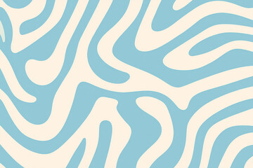Retro wavy pattern with cream and light blue colors