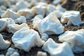 Close-up of Discarded White Plastic Waste A Stark Reminder of Environmental Pollution