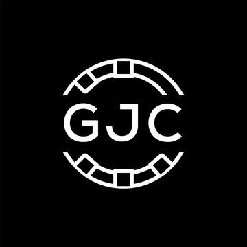 GJC Creative Letter mark Badge Logo Design, GJC Later Logo, Geometric Monogram Logo on Black Background, GJC  Later Logo, Contemporary Minimal Logo for Business Identity.
