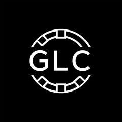 GLC Creative Letter mark Badge Logo Design, GLC Later Logo, Geometric Monogram Logo on Black Background, GLC  Later Logo, Contemporary Minimal Logo for Business Identity.
