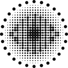 Vector abstract audio background with dotted halftone pattern stock illustration  black and white , white background
