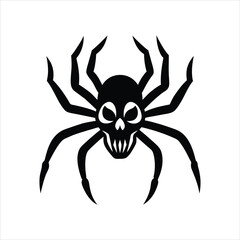 Bold Spider Skull Brush Illustration