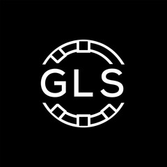 GLS Creative Letter mark Badge Logo Design, Geometric Monogram Logo on Black Background, GLS Later Logo, Contemporary Minimal Logo for Business Identity.

