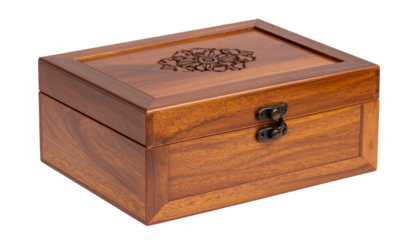 wood box unique isolated on white background.