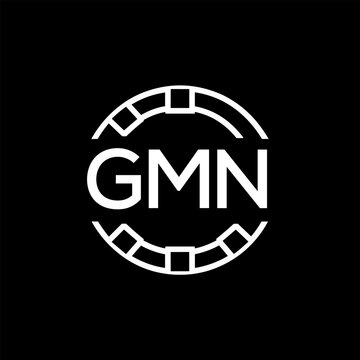 GMN Creative Letter mark Badge Logo Design, Geometric Monogram Logo on Black Background, GMN Later Logo, Contemporary Minimal Logo for Business Identity.
