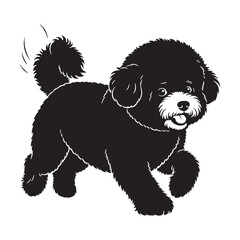 Refined Bichon Frise digital black graphic, a high-quality asset for all your digital creations - Bichon Frise silhouette - Bichon Frise Vector - Silhouette of Bichon Frise - dog silhouette

