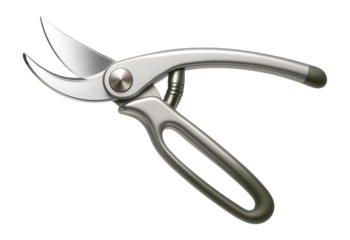 Lightweight aluminum pruning shears for easy cutting of delicate flower stems in a cottage garden.