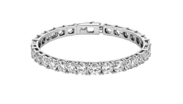 Diamond bracelet paved setting isolated on transparent background