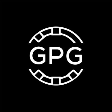 GPG Creative Letter mark Badge Logo Design, GPG Later Logo, Geometric Monogram Logo on Black Background, GPG  Later Logo, Contemporary Minimal Logo for Business Identity.
