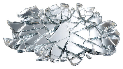 Shattered Glass 3d rendered, isolated on transparent background