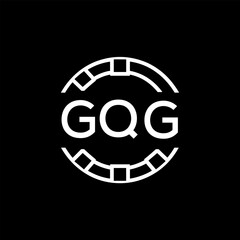 GQG Creative Letter mark Badge Logo Design, GQG Later Logo, Geometric Monogram Logo on Black Background, GQG  Later Logo, Contemporary Minimal Logo for Business Identity.
