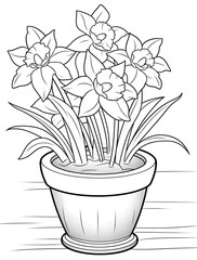 Flowers in pots coloring page