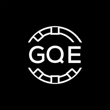GQE Creative Letter mark Badge Logo Design, GQE Later Logo, Geometric Monogram Logo on Black Background, GQE  Later Logo, Contemporary Minimal Logo for Business Identity.
