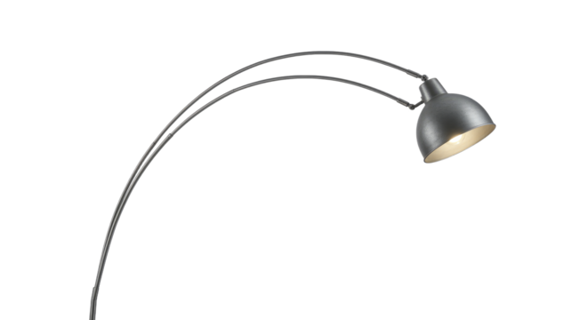 Modern Silver Arc Floor Lamp Design.
