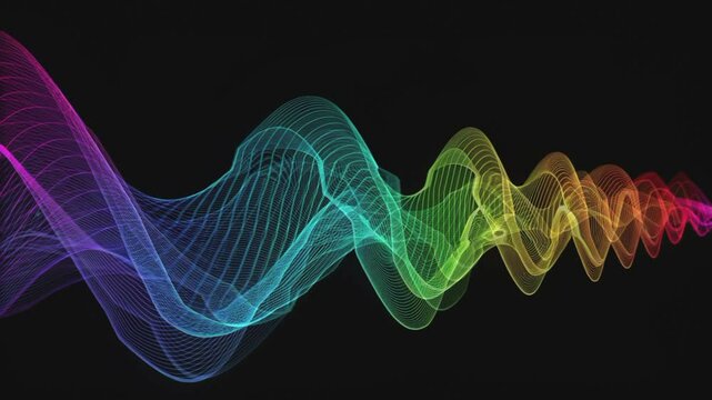Abstract Colorful Waveform Animation Dynamic Visuals for Music Sound Audio Visualization Technology Backgrounds Modern Design Digital Art Creative Motion Graphics for Presentations Websites and