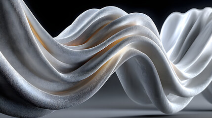 Floating White Fabric Mockup on Grey Background