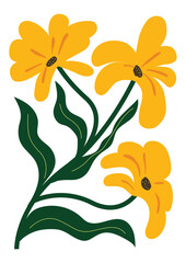 abstract art flower elements illustration