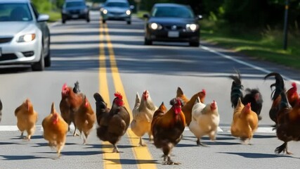 Chickens Crossing the Road: A Hilarious Highway Hustle