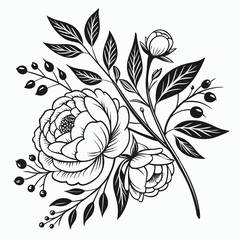 black and white flower