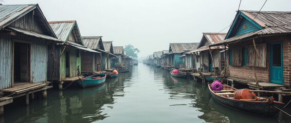 Vietnam Mekong Delta Floating Villages with Traditional River Homes