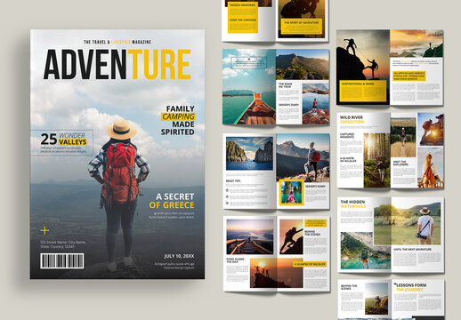 Modern Outdoor Adventure Travel Magazine Template