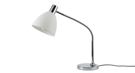 Modern White and Chrome Desk Lamp.
