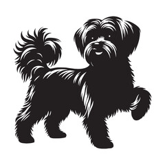 Charming Maltese digital black vector artwork, ideal for a variety of artistic projects - Maltese silhouette - Maltese Vector - Silhouette of Maltese - dog silhouette

