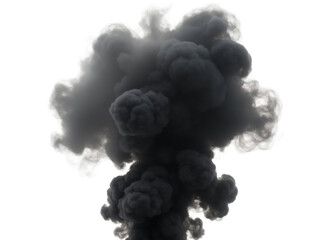 Small but Intense Burst of Black Smoke Rising Upward with Sharp, Jagged Edges A