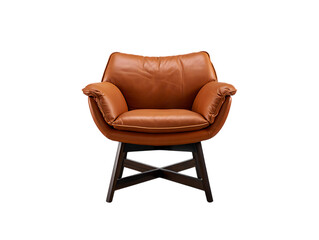Luxurious Leather Swivel Chair on Black Background, Modern Design Accent Piece for Contemporary Interiors